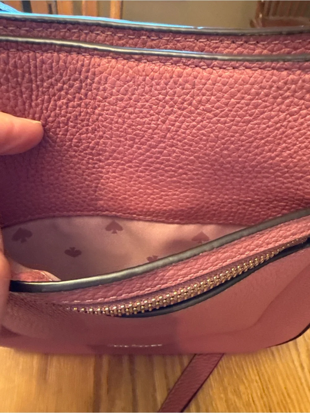 Kate Spade Pebbled Leather Crossbody Bag in Dusty Rose